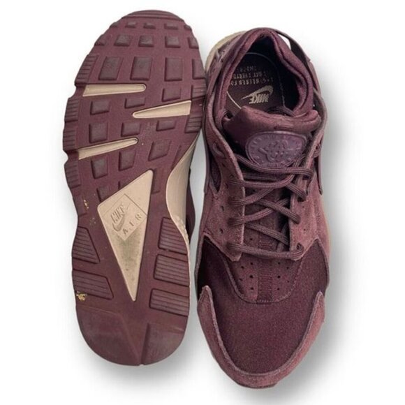 Nike Air Huarache Run Burgundy Crush Suede Sneakers BV1170-600 Women’s Size 11 - Picture 5 of 10
